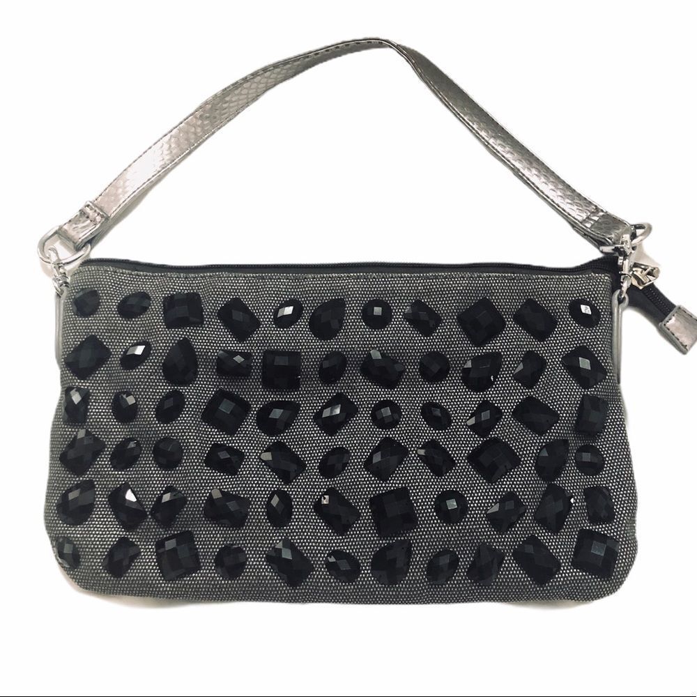 Adore canvas with black rhinestone mini bag
